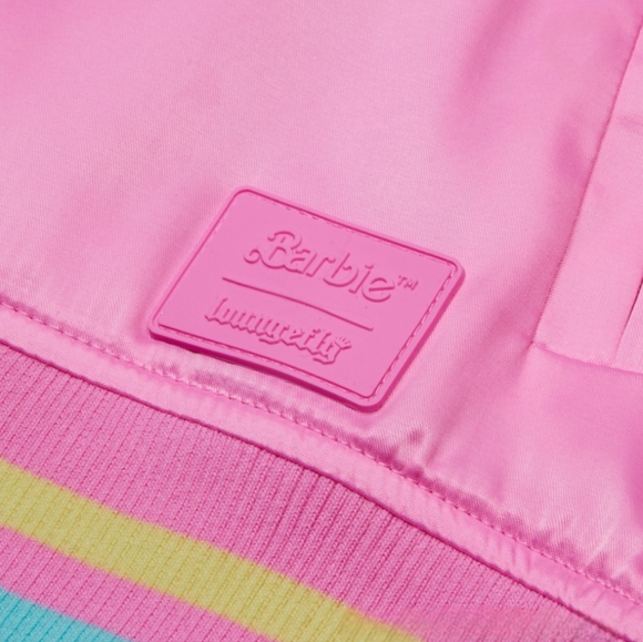 Loungefly Barbie™ 65th Anniversary Pink Unisex Collectors Rare Bomber Jacket - Picture 5 of 7